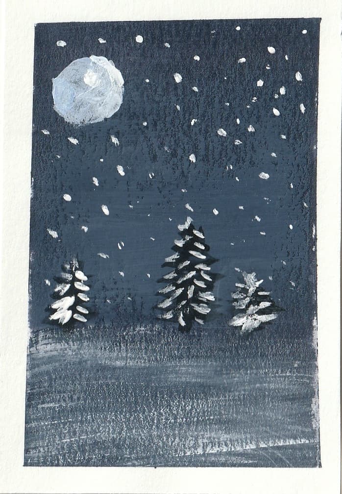 Silent Night — original ACEO acrylic painting