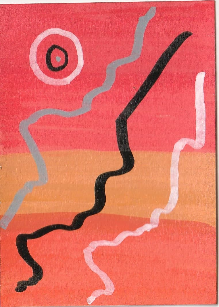 Desert Journey Map — original ACEO acrylic painting