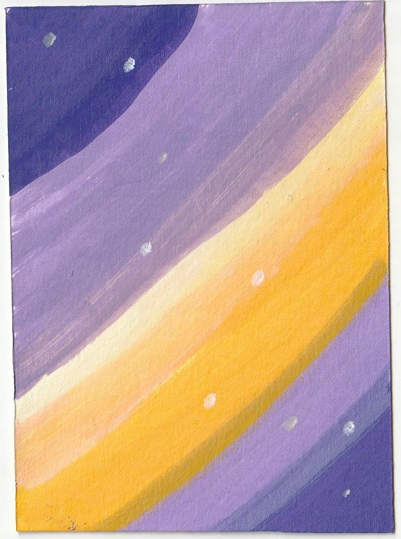Footprints in Outer Space — original ACEO acrylic painting