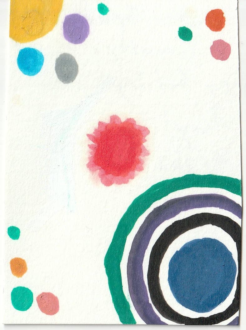 Outer Space Gravity Abstract — original ACEO acrylic painting