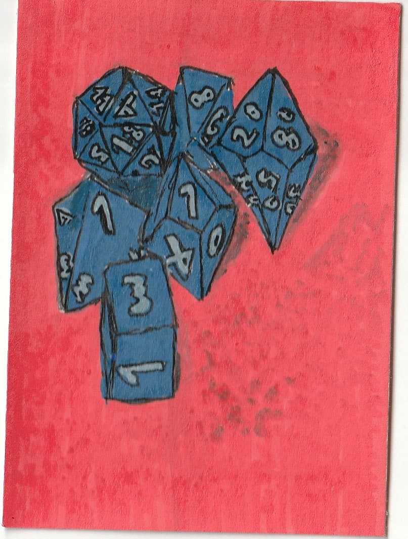Roll of the Dice — original ACEO acrylic painting