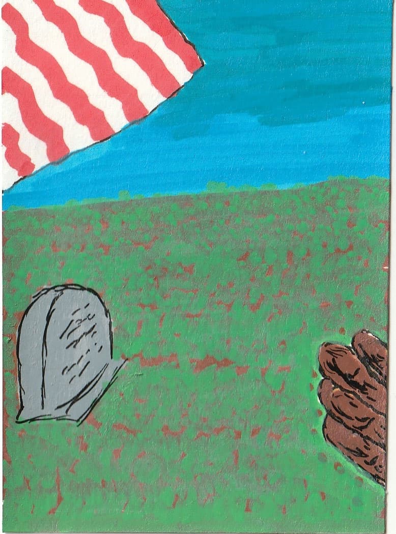 Soldiers Salute — original ACEO acrylic painting