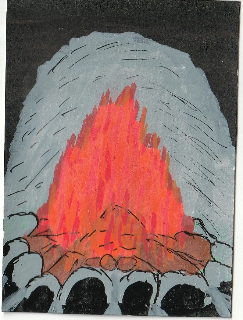 Campfire in a Cave